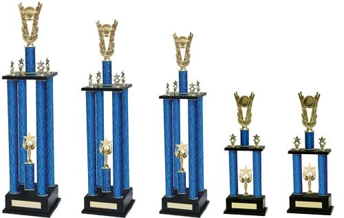 Big Competition Trophies 4 or 2 Column Blue Colour Theme
